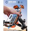 image:imageJOYROOM Motorcycle Phone Mount Holder  Dual Vibration Dampener150mph AntiShock Phone Holder for Motorcycle Metal Extension Handlebar Clamp Bicycle Bike Phone Holder Mount for 477 Cell PhonesOrange