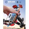 image:imageJOYROOM Motorcycle Phone Mount Holder  Dual Vibration Dampener150mph AntiShock Phone Holder for Motorcycle Metal Extension Handlebar Clamp Bicycle Bike Phone Holder Mount for 477 Cell PhonesRed