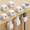 image:image6 Pack Magnetic Cable Clips Cable Smooth Adjustable Cord Holder Under Desk Cable Management JOYROOM Adhesive Wire Holder Keeper Organizer for Home Office Desk Phone Car Wall Desktop NightstandWhite