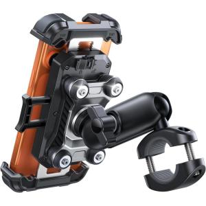 image:imageJOYROOM Motorcycle Phone Mount Holder  Dual Vibration Dampener150mph AntiShock Phone Holder for Motorcycle Metal Extension Handlebar Clamp Bicycle Bike Phone Holder Mount for 477 Cell PhonesBlack