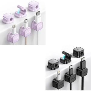 image:image12 Pack Magnetic Cord Holder Cord Organizer Cable Clip for Desk Management JOYROOM Smooth Adjustable Cable Clip Wire Holder Keeper Organizer for Home Office Desk Phone Car Wall Desktop Nightstand