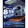 image:imageJOYROOM Bluetooth 60 Car Adapter FM Transmitter 81W Fast Charging Cigarette Lighter HandsFree Calling Support USB Drive PinkBlack