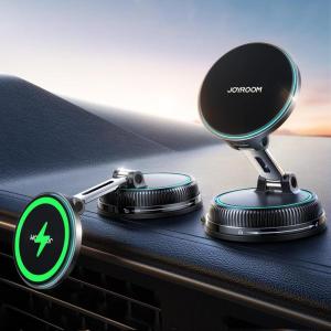 image:imageJOYROOM Only for iPhone Magsafe Car Mount Charger with Vacuum amp Gel Strong Suction 15W Faster Charging Magsafe Car Charger Magnetic Phone Holder for iPhone 17 Pro Max 16 15 14 13 12 BlueBlue