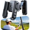 image:imageUpgraded DoubleFold Golf Cart Phone Holder Mount 1s LockRelease Magnetic Golf Phone Caddy Golf Cart Accessories Compatible with iPhone Galaxy Samsung 477 Phones for EZGO Club Car YamahaBlack