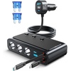 image:image2 Pack 9 in 1 Cigarette Lighter Splitter 227W Dual Retractable Car Charger  45W24V36W12V USB C Fast Charger for iPhone 17Samsung