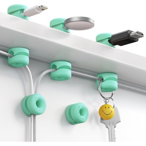 image:image8Pack Cord Organizer JOYROOM Cable Clips 1s SideSnap Lock Silicone Cord Holder Cable Management Adhesive Cord Clips Phone Charger Wire Keeper Office Workspaces Desk Organization Home AccessoriesMint Chocolate