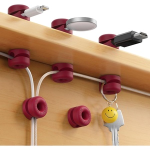 image:image8Pack Cord Organizer JOYROOM Cable Clips 1s SideSnap Lock Silicone Cord Holder Cable Management Adhesive Cord Clips Phone Charger Wire Keeper Office Workspaces Desk Organization Home AccessoriesViva Magenta