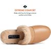 imageSperry Womens Cape May Mule Slipper  Cow Suede Slippers Featuring FullGrain Leather Upper Rubber Outsole and Faux Fur LiningTan