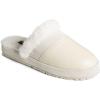 imageSperry Womens Cape May Mule Slipper  Cow Suede Slippers Featuring FullGrain Leather Upper Rubber Outsole and Faux Fur LiningIvory