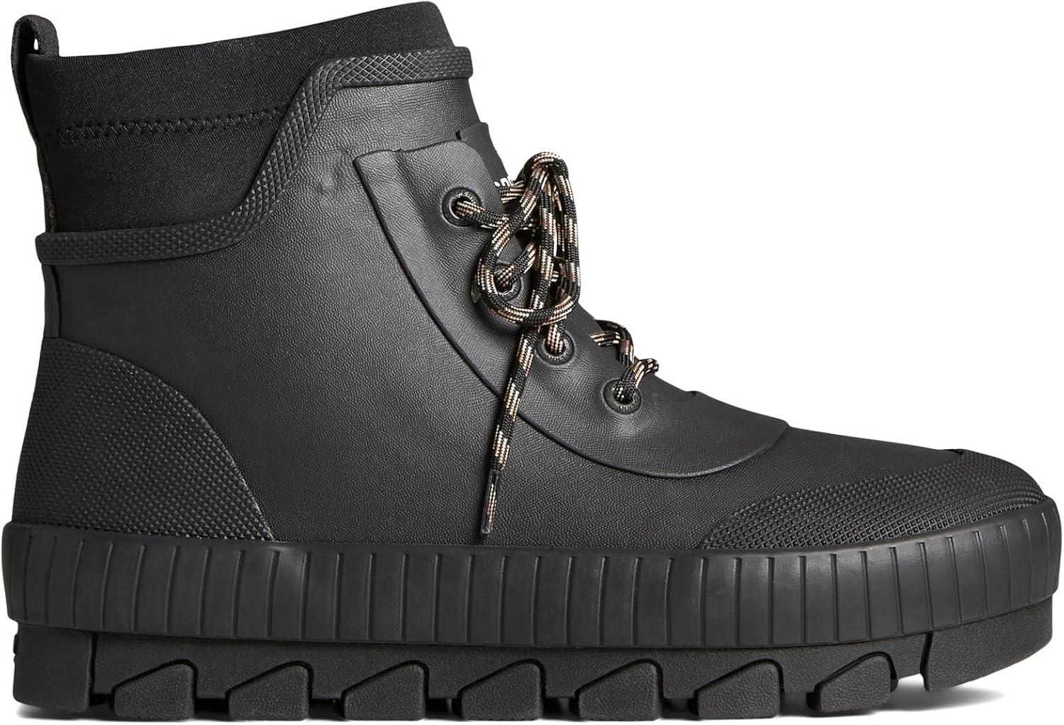 imageSperry Womens Torrent Lace Up Rain BootBlack Rubber