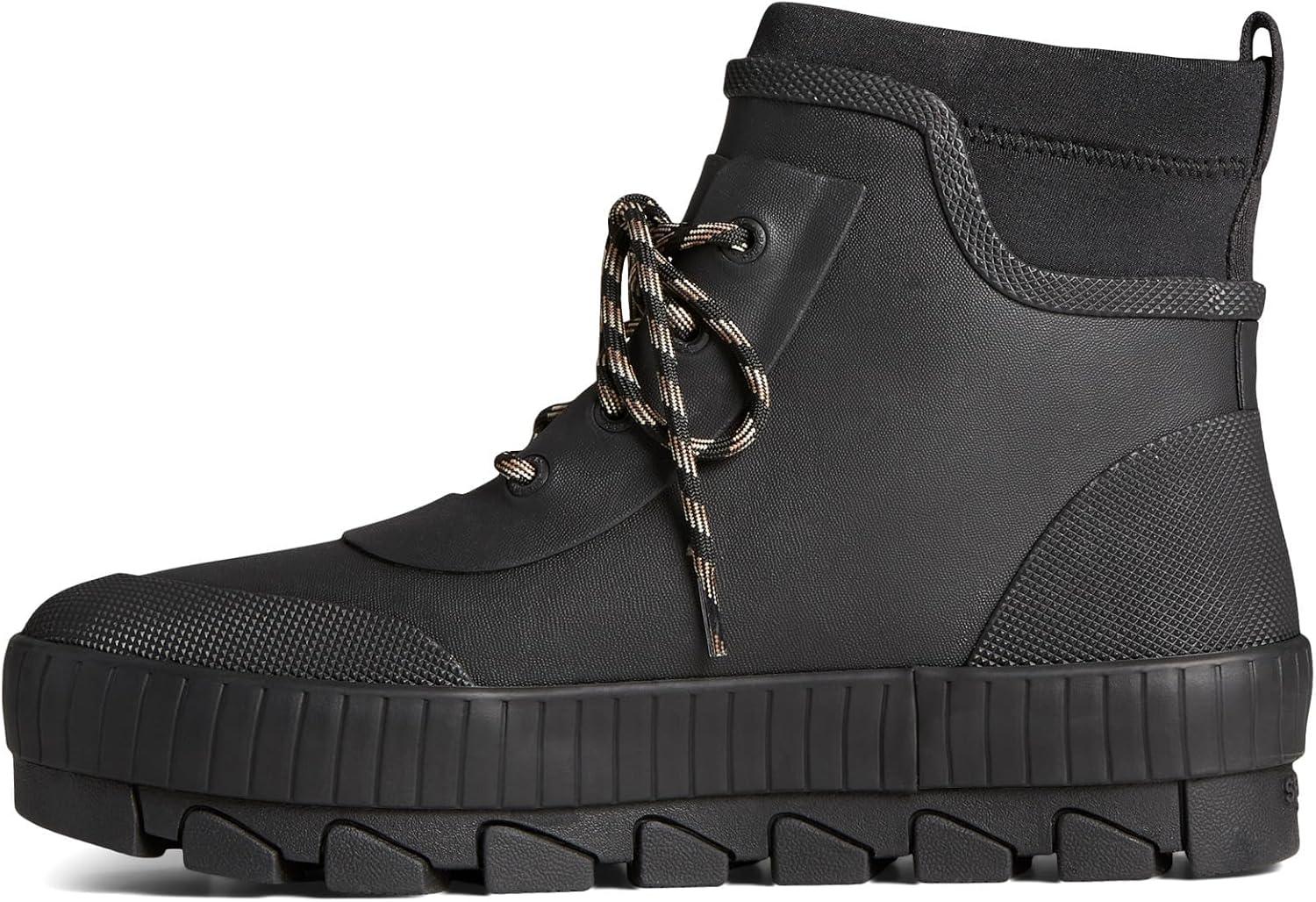 imageSperry Womens Torrent Lace Up Rain BootBlack Rubber