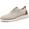 imageVILOCY Mens Casual Dress Sneakers Oxfords Business Mesh Breathable Walking Shoes Tennis ComfortableBeige
