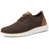 imageVILOCY Mens Casual Dress Sneakers Oxfords Business Mesh Breathable Walking Shoes Tennis ComfortableBrown
