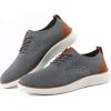 imageVILOCY Mens Casual Dress Sneakers Oxfords Business Mesh Breathable Walking Shoes Tennis ComfortableGrey