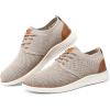 imageVILOCY Mens Fashion Dress Sneakers Casual Walking Shoes Business Oxfords Comfortable Breathable Lightweight TennisBeige Tan