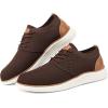 imageVILOCY Mens Fashion Dress Sneakers Casual Walking Shoes Business Oxfords Comfortable Breathable Lightweight TennisBrown