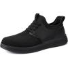 imageVILOCY Mens Slip On Casual Dress Shoes Hands Free Fashion Sneakers Mesh Tennis Walking Work Shoes Comfortable Breathable Lightweight Non SlipAll Black