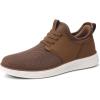 imageVILOCY Mens Slip On Casual Dress Shoes Hands Free Fashion Sneakers Mesh Tennis Walking Work Shoes Comfortable Breathable Lightweight Non SlipAll Brown