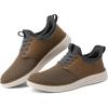 imageVILOCY Mens Slip On Casual Dress Shoes Hands Free Fashion Sneakers Mesh Tennis Walking Work Shoes Comfortable Breathable Lightweight Non SlipBrown