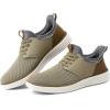 imageVILOCY Mens Slip On Casual Dress Shoes Hands Free Fashion Sneakers Mesh Tennis Walking Work Shoes Comfortable Breathable Lightweight Non SlipKhaki