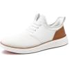 imageVILOCY Mens Slip On Casual Dress Shoes Hands Free Fashion Sneakers Mesh Tennis Walking Work Shoes Comfortable Breathable Lightweight Non SlipWhite