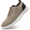 imageVILOCY Mens Fashion Dress Sneakers Casual Walking Shoes Business Oxfords Comfortable Breathable Lightweight Tennis02khaki
