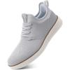 imageVILOCY Mens Slip On Casual Dress Shoes Hands Free Fashion Sneakers Mesh Tennis Walking Work Shoes Comfortable Breathable Lightweight Non SlipLight Grey