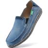 imageVILOCY Mens Slip on Deck Shoes Casual Canvas Loafers Beach Boat Shoes Zero Drop Vintage FlatSky Blue