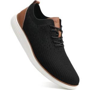 imageVILOCY Mens Casual Dress Sneakers Oxfords Business Mesh Breathable Walking Shoes Tennis ComfortableBlack
