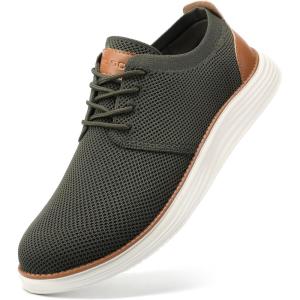 imageVILOCY Mens Fashion Dress Sneakers Casual Walking Shoes Business Oxfords Comfortable Breathable Lightweight TennisArmy Green