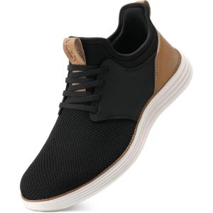 imageVILOCY Mens Slip On Casual Dress Shoes Hands Free Fashion Sneakers Mesh Tennis Walking Work Shoes Comfortable Breathable Lightweight Non SlipBlack
