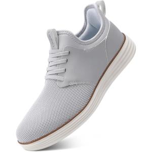 imageVILOCY Mens Slip On Casual Dress Shoes Hands Free Fashion Sneakers Mesh Tennis Walking Work Shoes Comfortable Breathable Lightweight Non SlipLight Grey