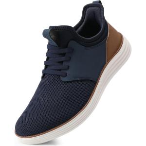 imageVILOCY Mens Slip On Casual Dress Shoes Hands Free Fashion Sneakers Mesh Tennis Walking Work Shoes Comfortable Breathable Lightweight Non SlipNavy