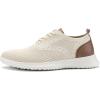imageVILOCY Mens Casual Dress Oxfords Shoes Knit Lightweight Breathable Fashion Sneaker02beige