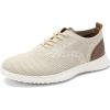imageVILOCY Mens Casual Dress Oxfords Shoes Knit Lightweight Breathable Fashion Sneaker02beige