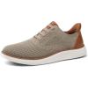 imageVILOCY Mens Casual Dress Sneakers Slip on Walking Shoes Hands Free Fashion Sneakers Breeze Tennis Business OxfordsKhaki