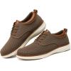 imageVILOCY Mens Wide Casual Dress Oxfords Business Shoes Fashion Sneakers Mesh Breathable Comfortable Walking ShoesBrown