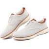 imageVILOCY Mens Wide Casual Dress Oxfords Business Shoes Fashion Sneakers Mesh Breathable Comfortable Walking ShoesOffwhite