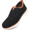 imageVILOCY Mens Wide Casual Dress Oxfords Business Shoes Fashion Sneakers Mesh Breathable Comfortable Walking ShoesBlack