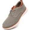 imageVILOCY Mens Wide Casual Dress Oxfords Business Shoes Fashion Sneakers Mesh Breathable Comfortable Walking ShoesKhaki