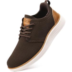 imageVILOCY Boys Slip On Casual Dress Sneaker Hands Free Fashion Shoes Comfortable Oxfords Mesh Tennis Breathable School Uniform Formal Church ShoesLittle KidBig KidBrown