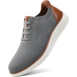 imageVILOCY Mens Casual Dress Sneakers Slip on Walking Shoes Hands Free Fashion Sneakers Breeze Tennis Business OxfordsGrey