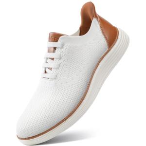 imageVILOCY Mens Hands Free Slip on Casual Dress Tennis Walking Shoes Laceless Fashion Sneakers Breeze Business OxfordsWhite
