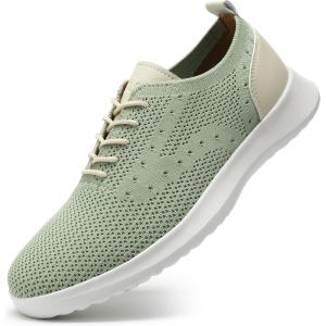 imageVILOCY Mens Casual Dress Oxfords Shoes Knit Lightweight Breathable Fashion Sneaker02light Green