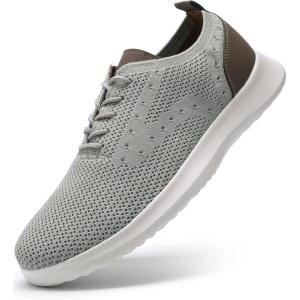imageVILOCY Mens Casual Dress Oxfords Shoes Knit Lightweight Breathable Fashion Sneaker02light Grey