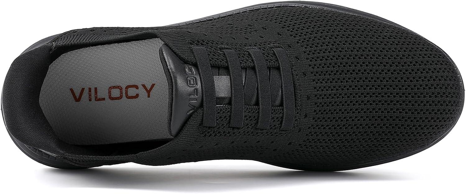 imageVILOCY Mens Slip on Casual Dress Tennis Walking Shoes Ease in Laceless Fashion Sneakers Breeze Business OxfordsAll Black