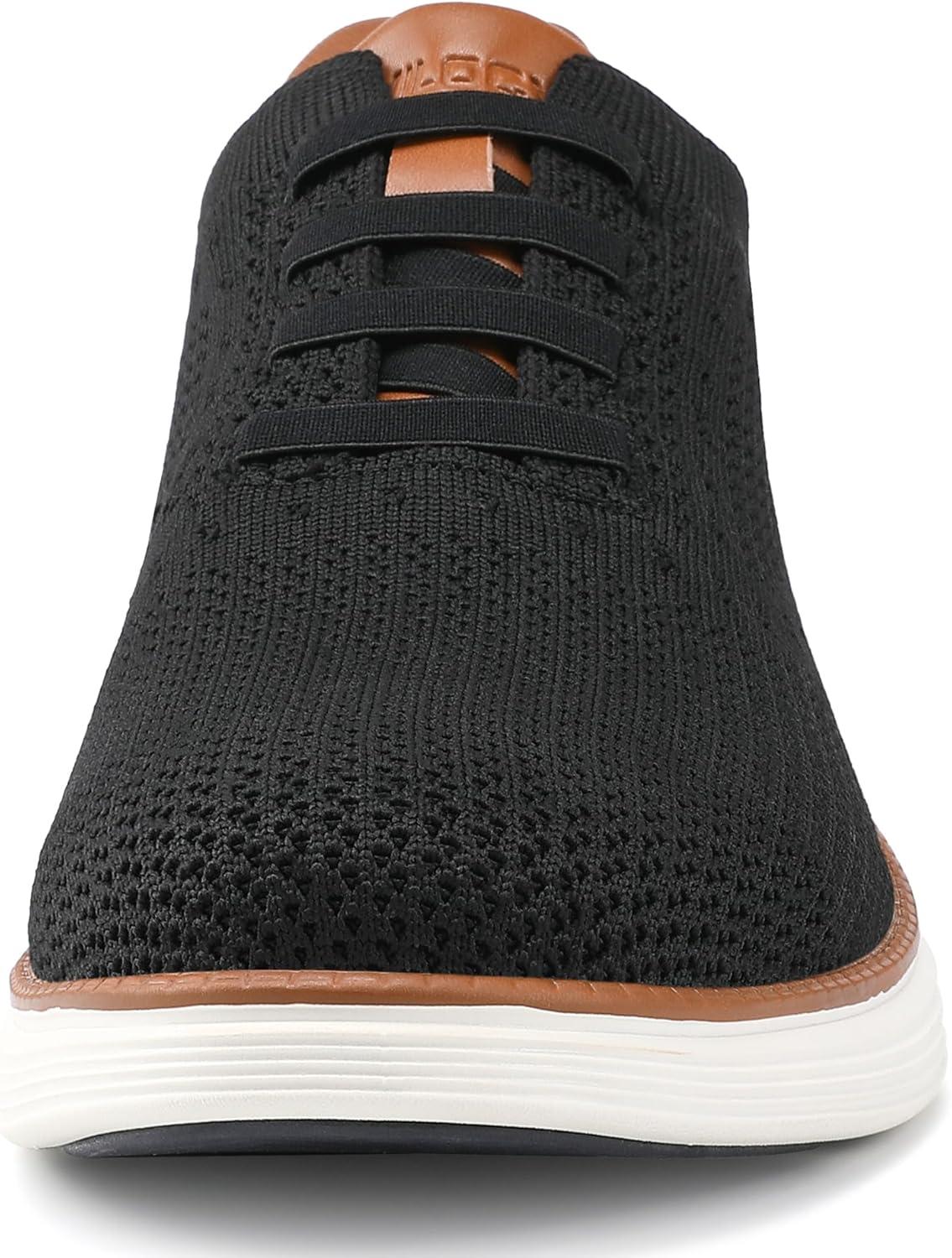 imageVILOCY Mens Slip on Casual Dress Tennis Walking Shoes Ease in Laceless Fashion Sneakers Breeze Business OxfordsBlack