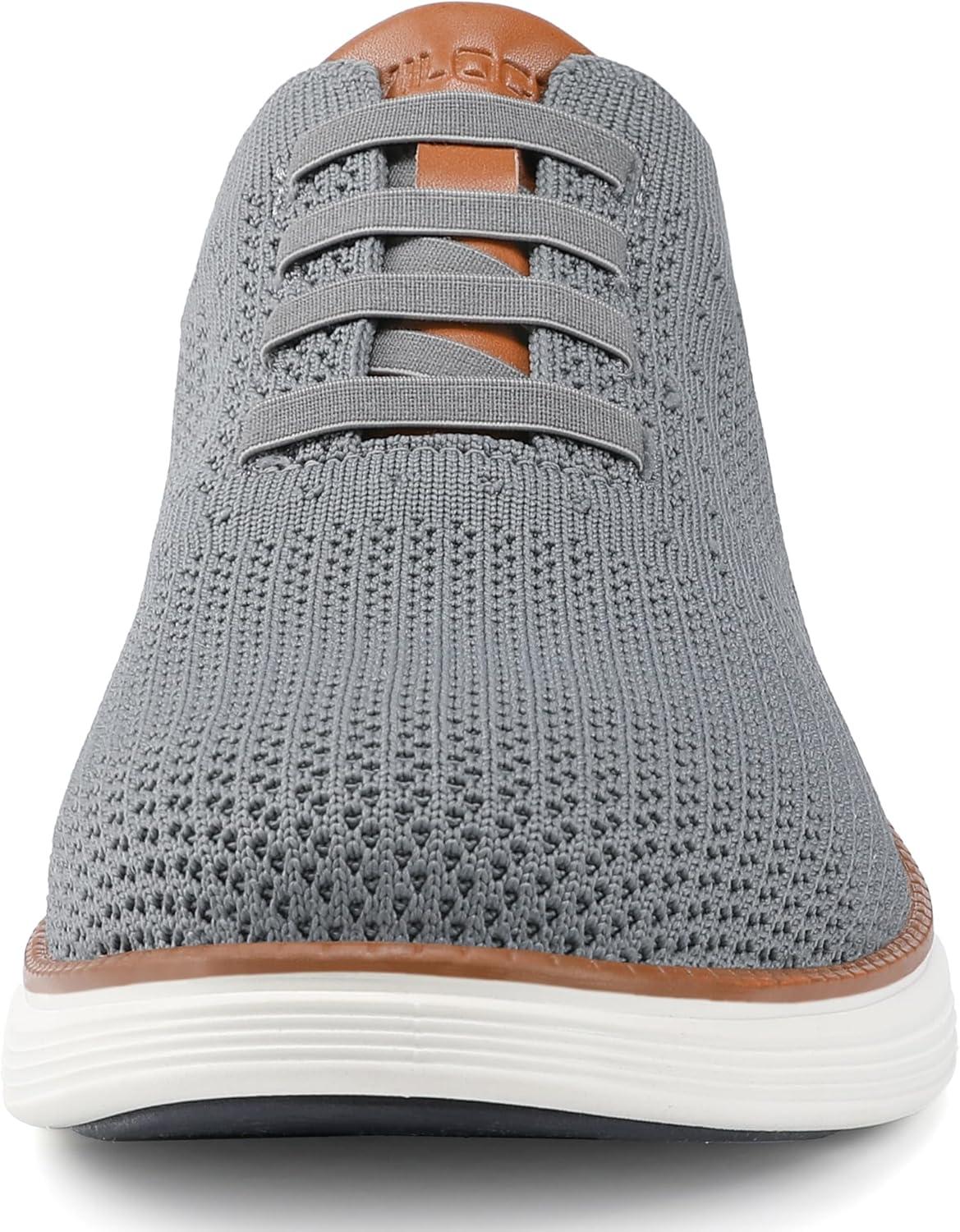 imageVILOCY Mens Slip on Casual Dress Tennis Walking Shoes Ease in Laceless Fashion Sneakers Breeze Business OxfordsGrey