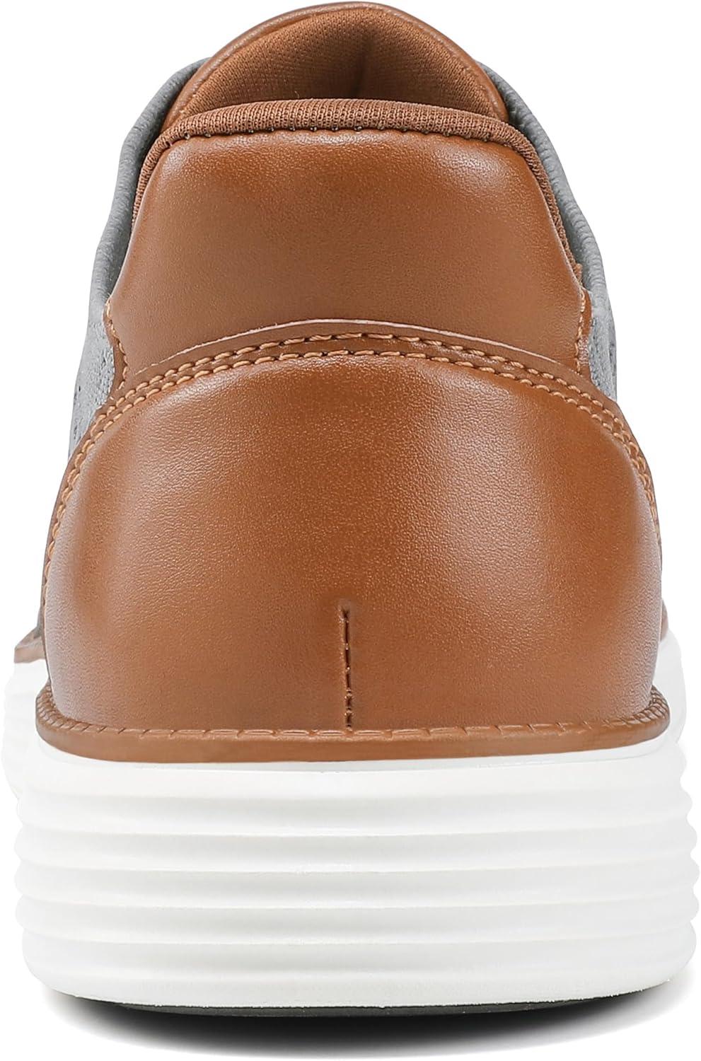 imageVILOCY Mens Slip on Casual Dress Tennis Walking Shoes Ease in Laceless Fashion Sneakers Breeze Business OxfordsGrey