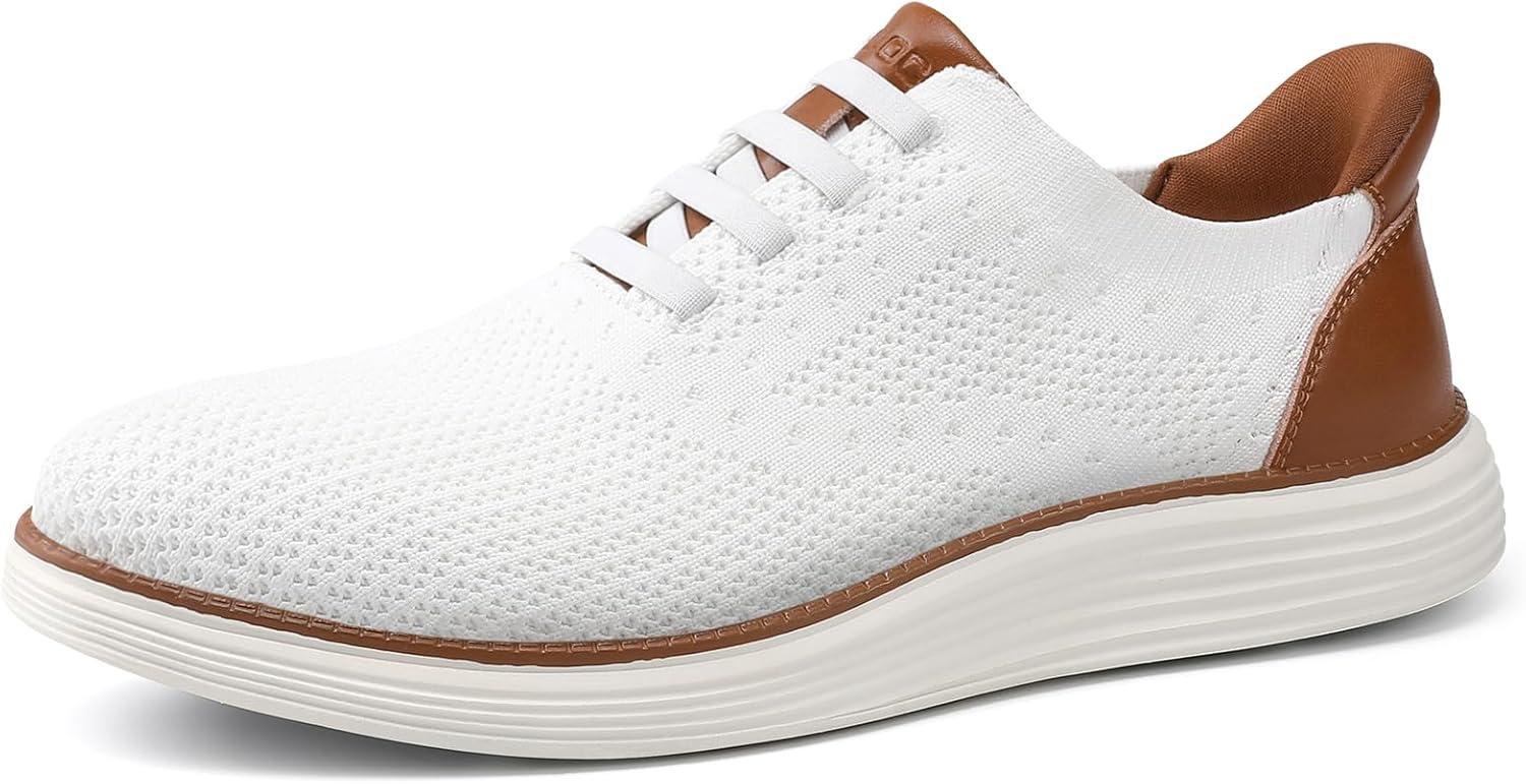 imageVILOCY Mens Slip on Casual Dress Tennis Walking Shoes Ease in Laceless Fashion Sneakers Breeze Business OxfordsWhite